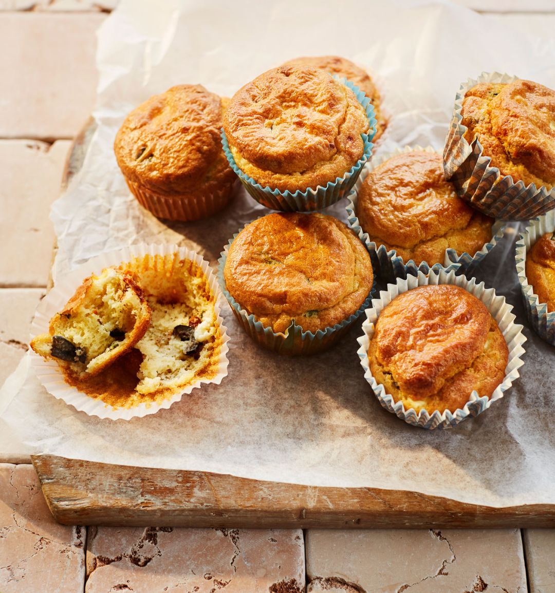 Sundried tomato and feta savoury muffins