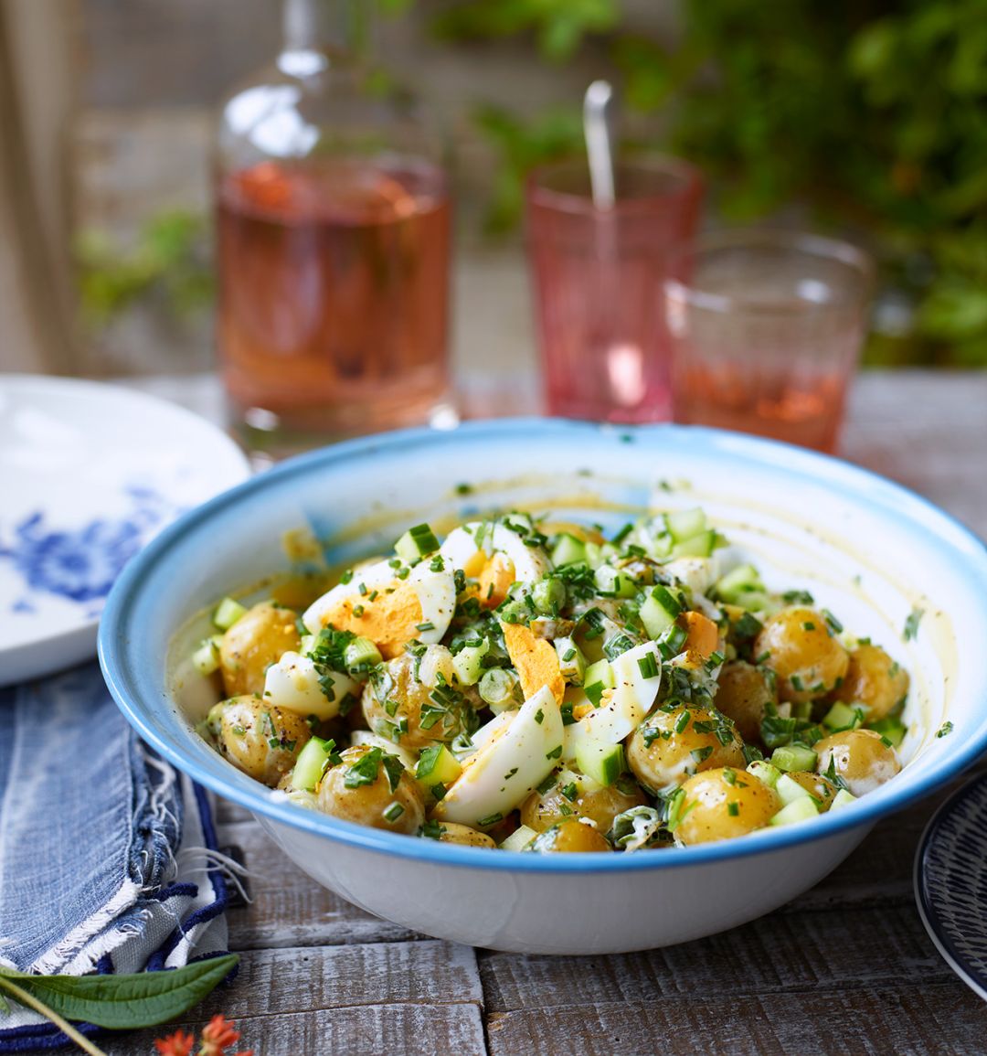 American potato salad with hard-boiled eggs