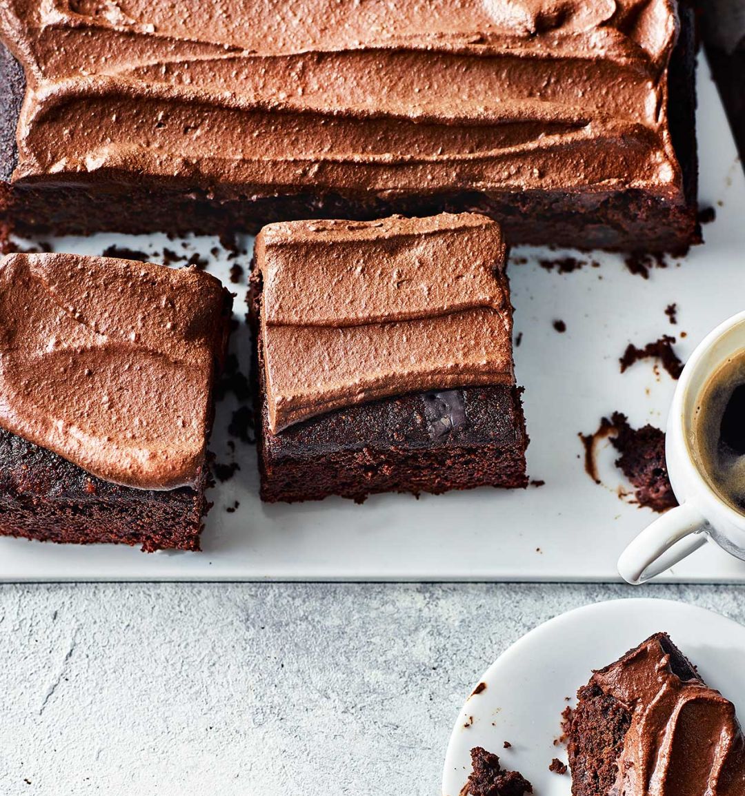 Gluten-free double chocolate brownies with avocado frosting