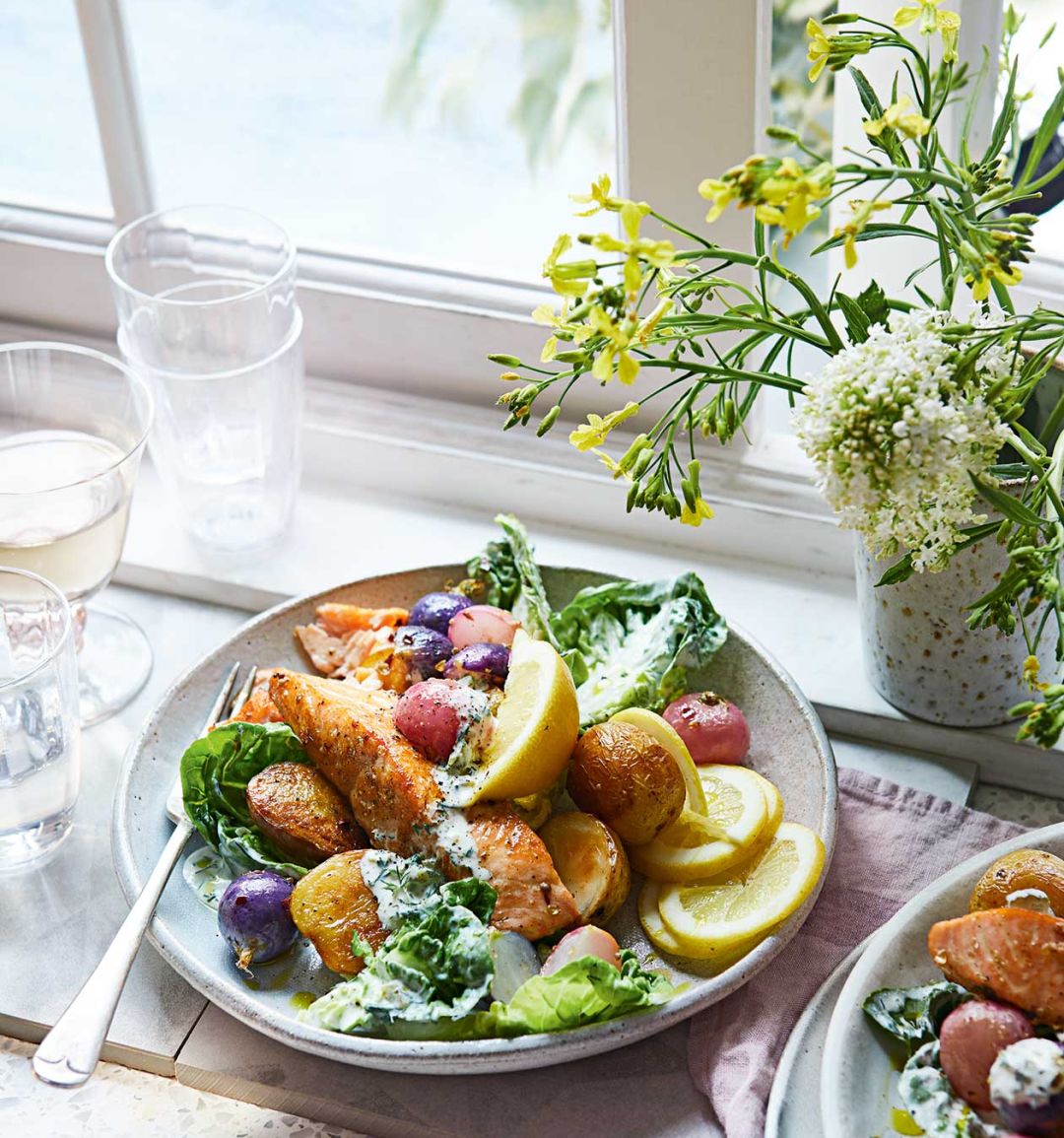 All-in-one summer salmon roast