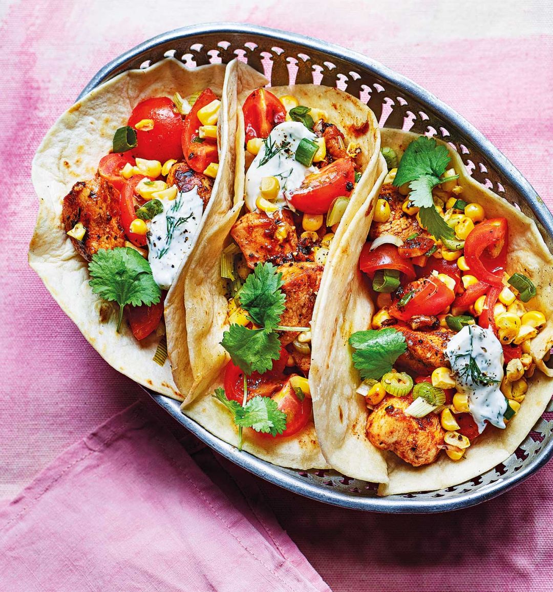 Chicken and corn tacos