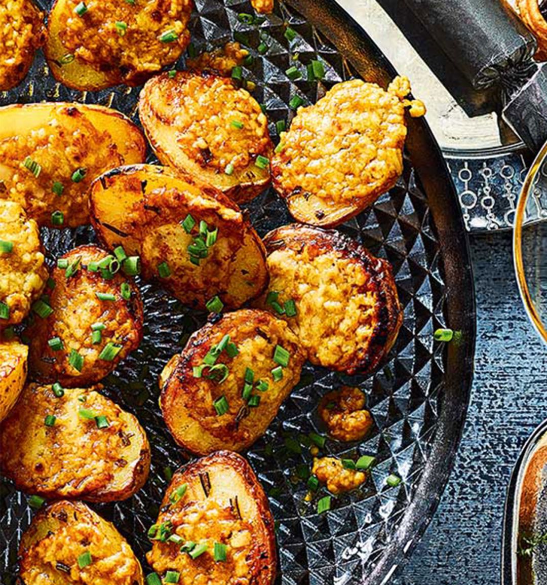 Roast potato rarebits