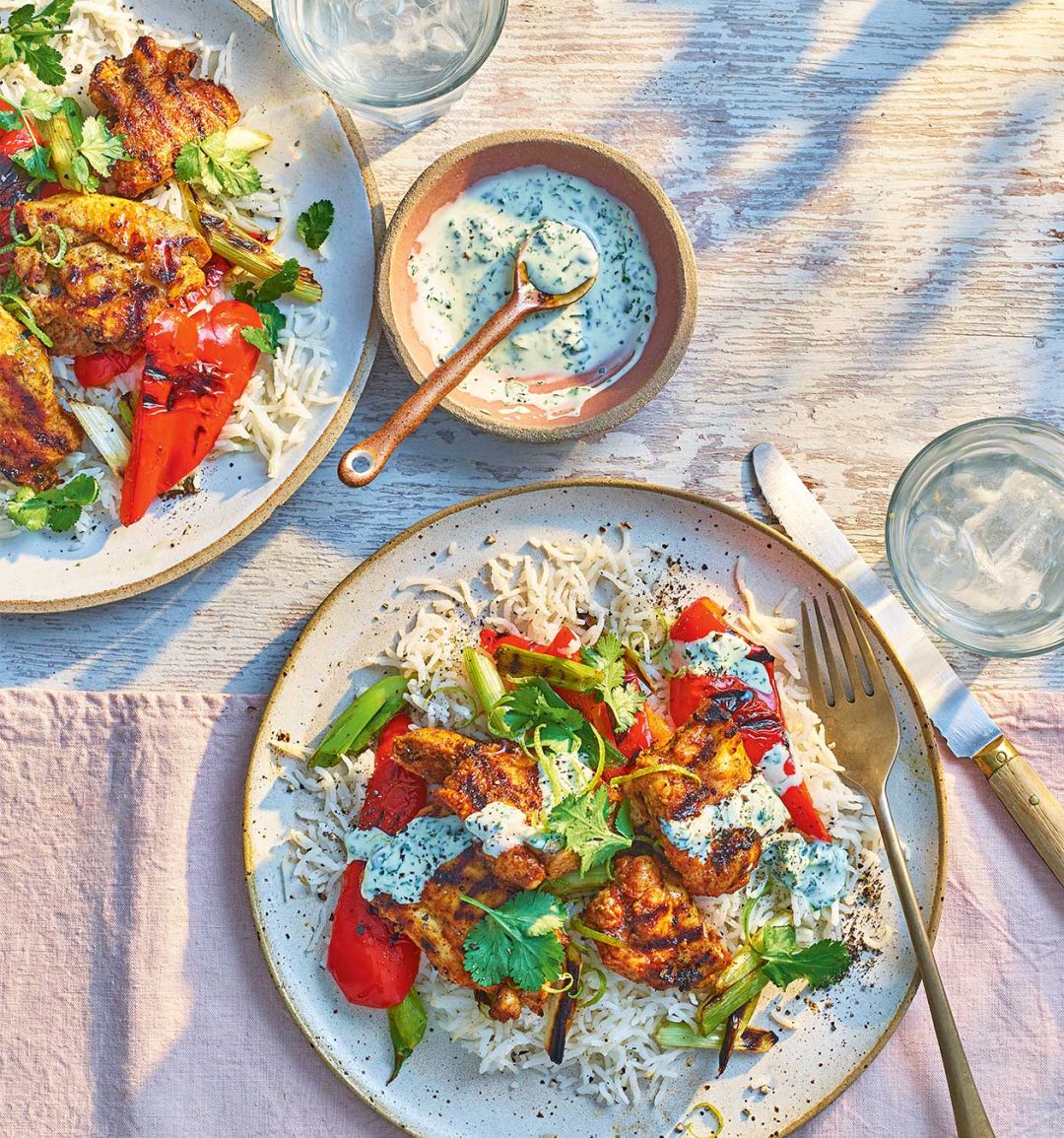 Chargrilled chicken with zingy coriander sauce