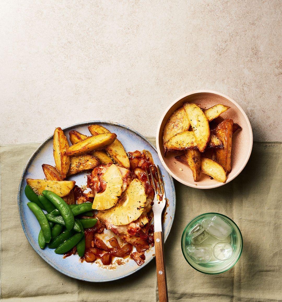 Hawaiian chicken and wedges