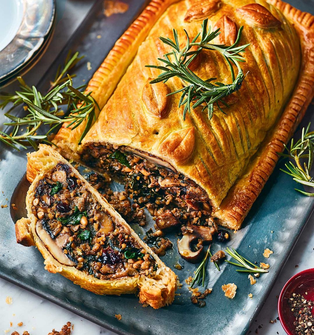 Double chestnut mushroom wellington 
