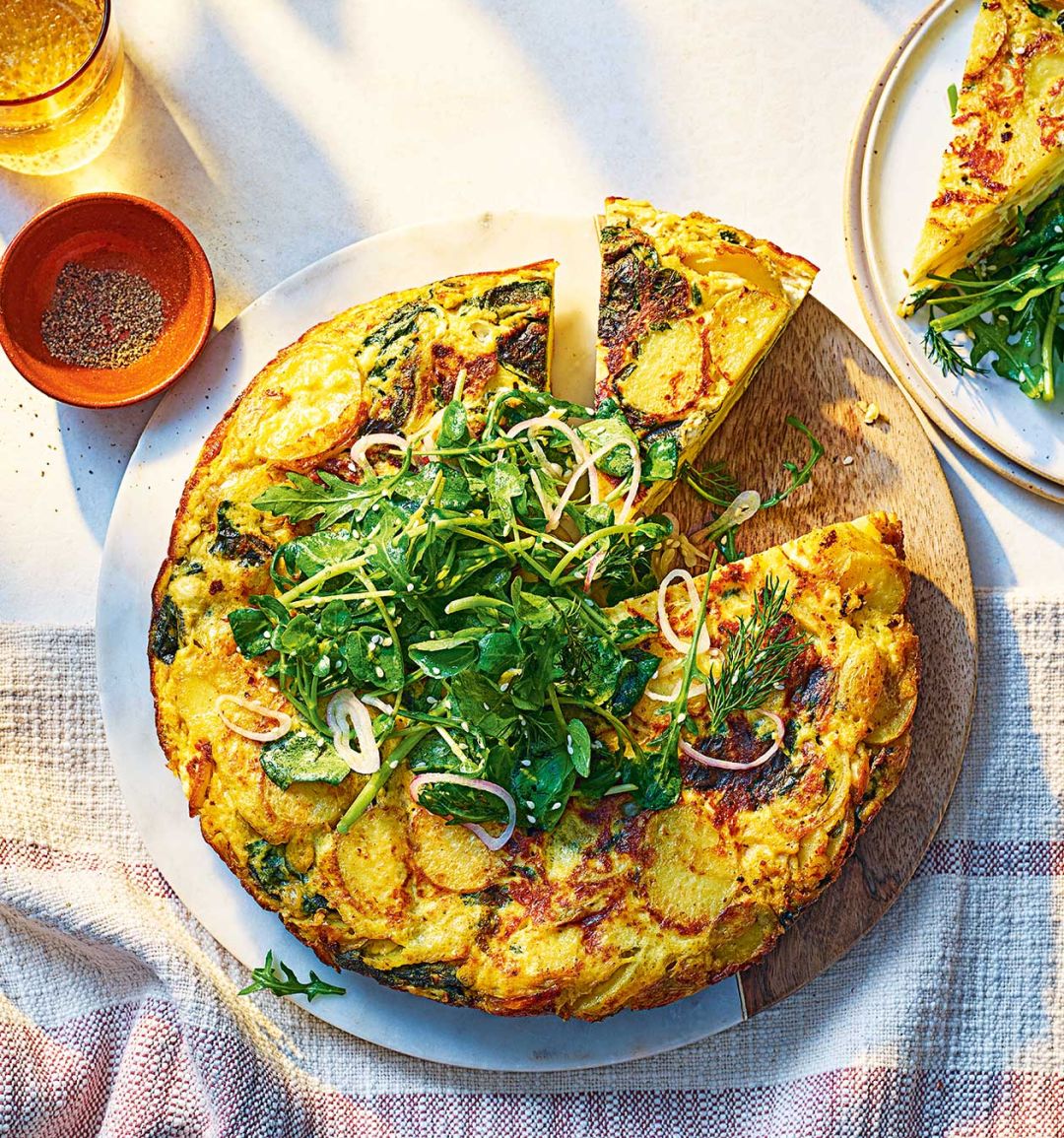 Cheat's spanakopita tortilla