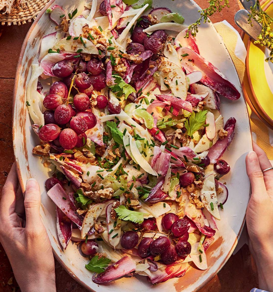 Waldorf with roasted grapes and fennel