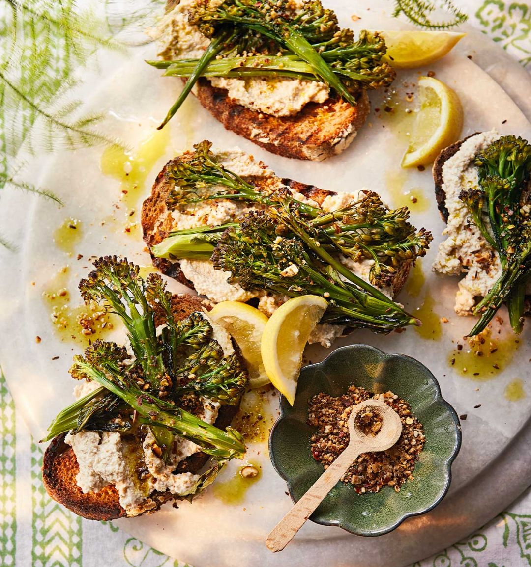 Tonnato toasts with roast broccoli