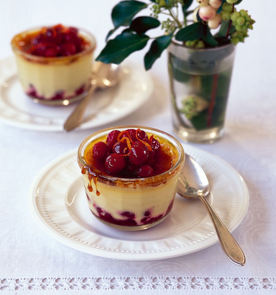 Cranberry crèmes brûlées