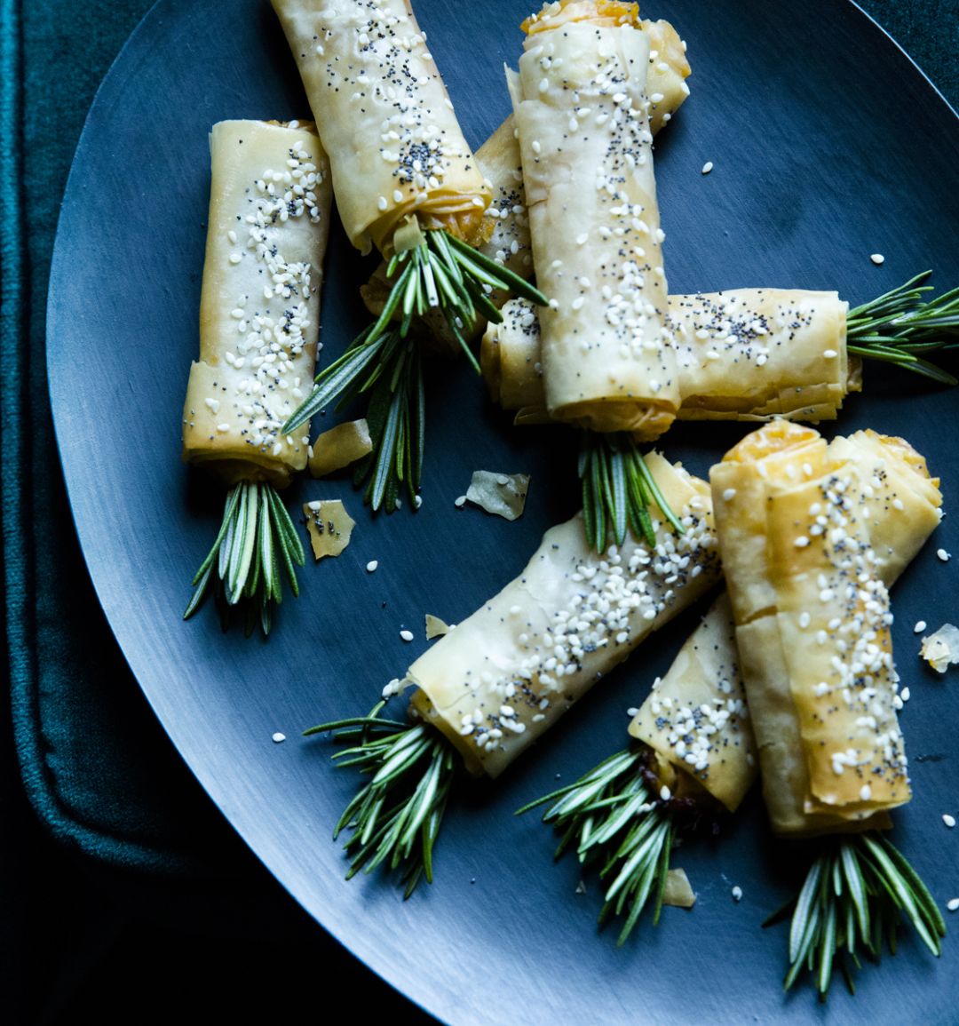Cheesy filo broomsticks
