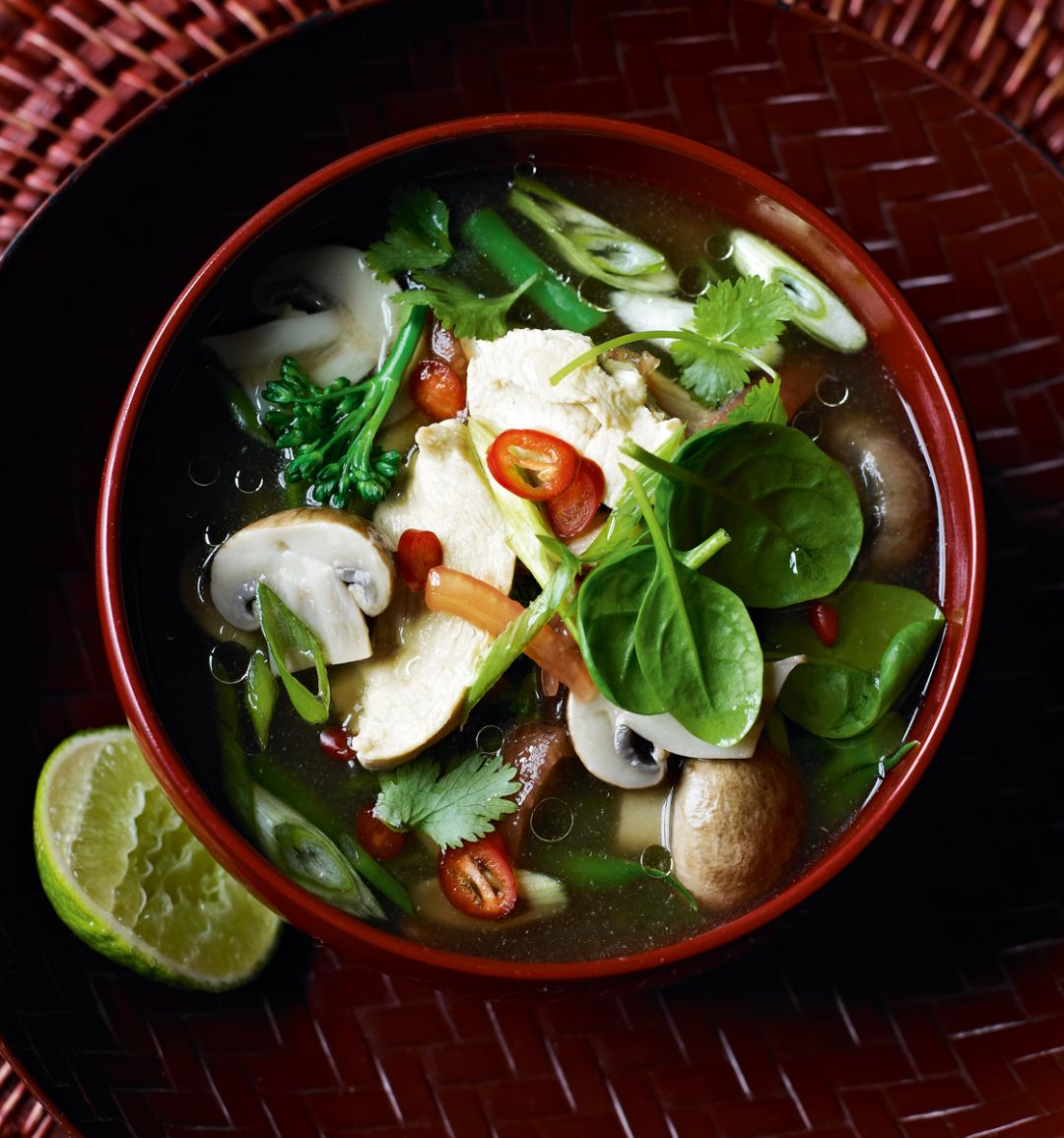 Hot and sour Thai chicken soup