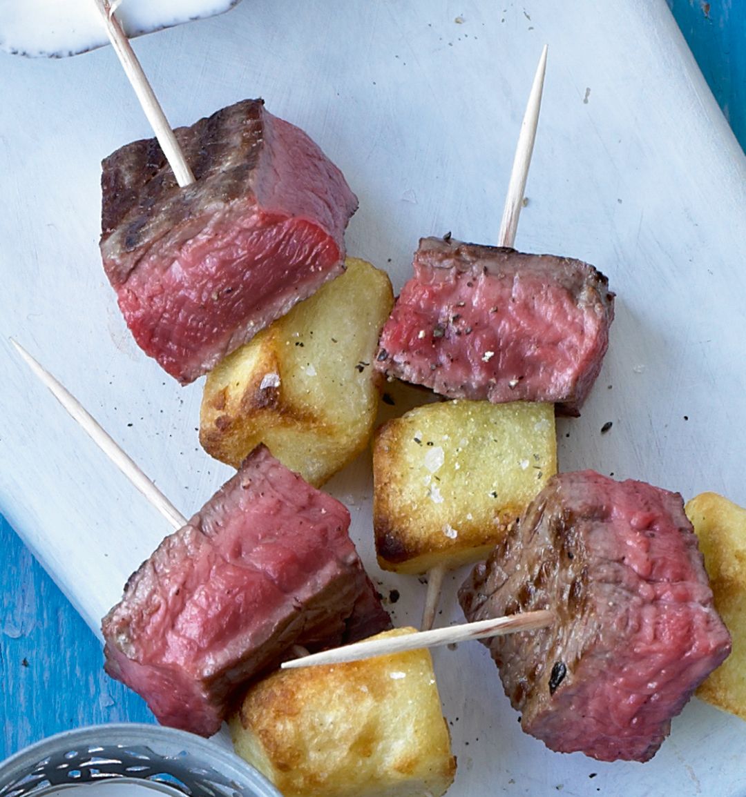 Steak and frites skewers