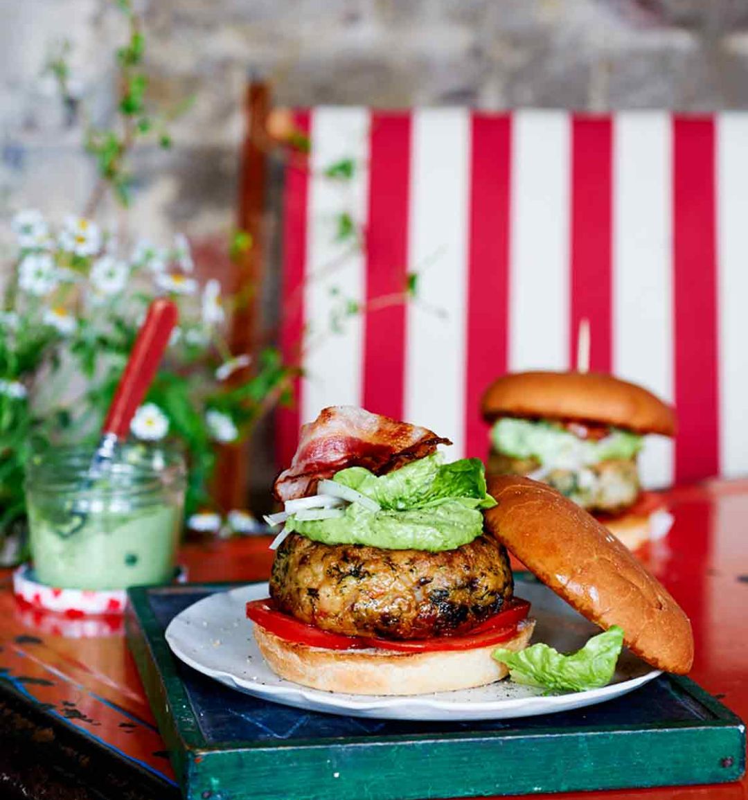 Tom Kerridge's Fish burgers with herb mayonnaise
