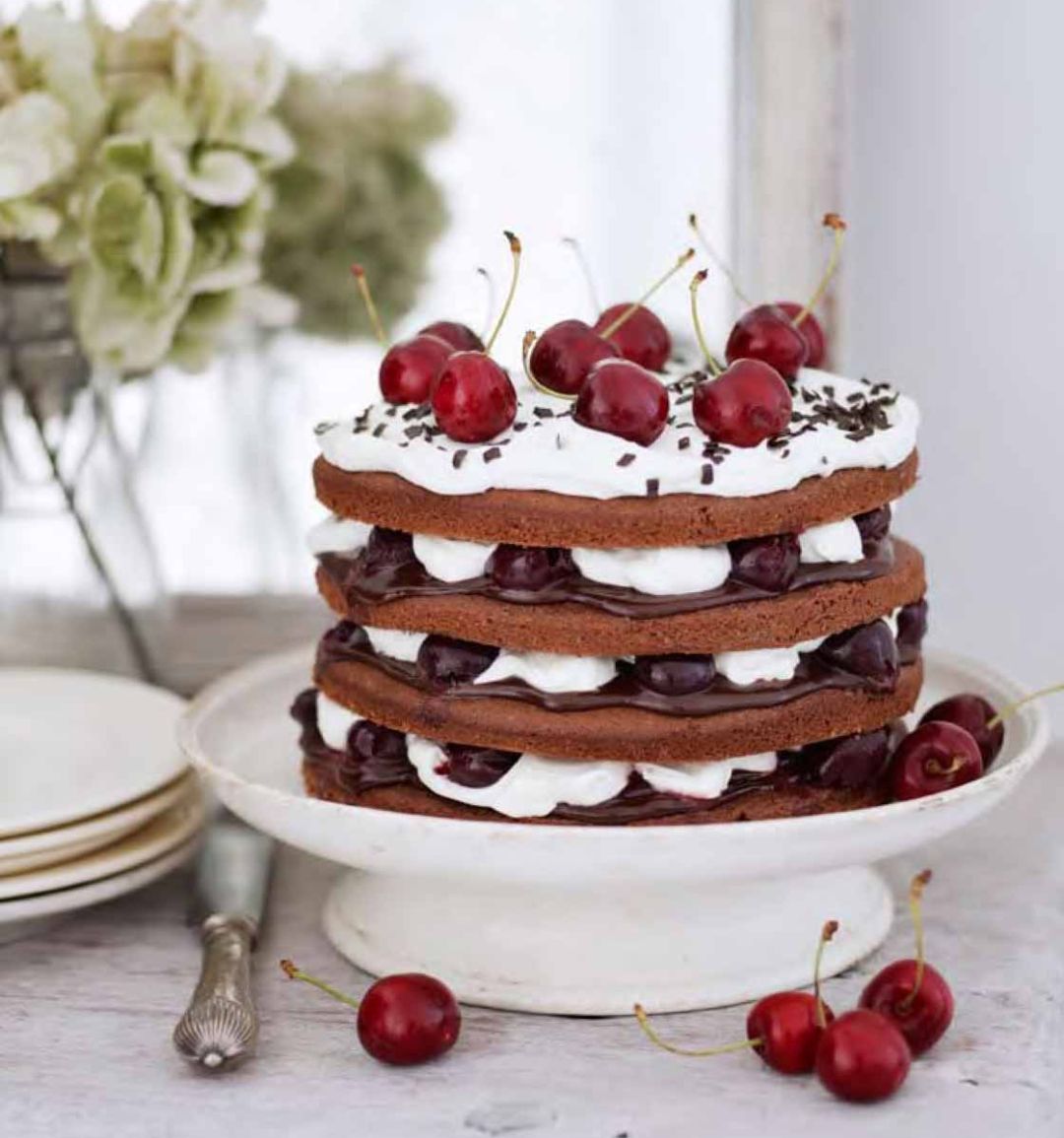 Chocolate cherry trifle cake (gluten-free)