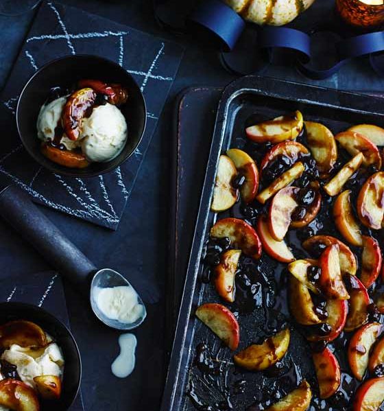 Toffee apples with Calvados