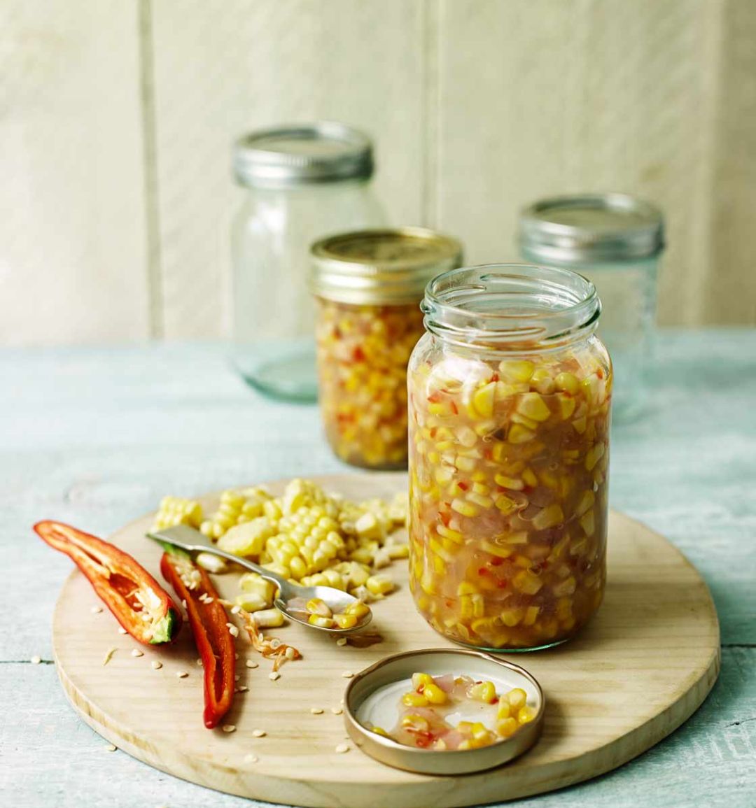 Sweetcorn relish with a touch of chilli