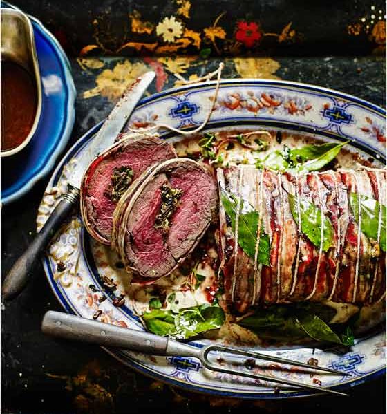 Fillet of beef with mushroom and Stilton stuffing 