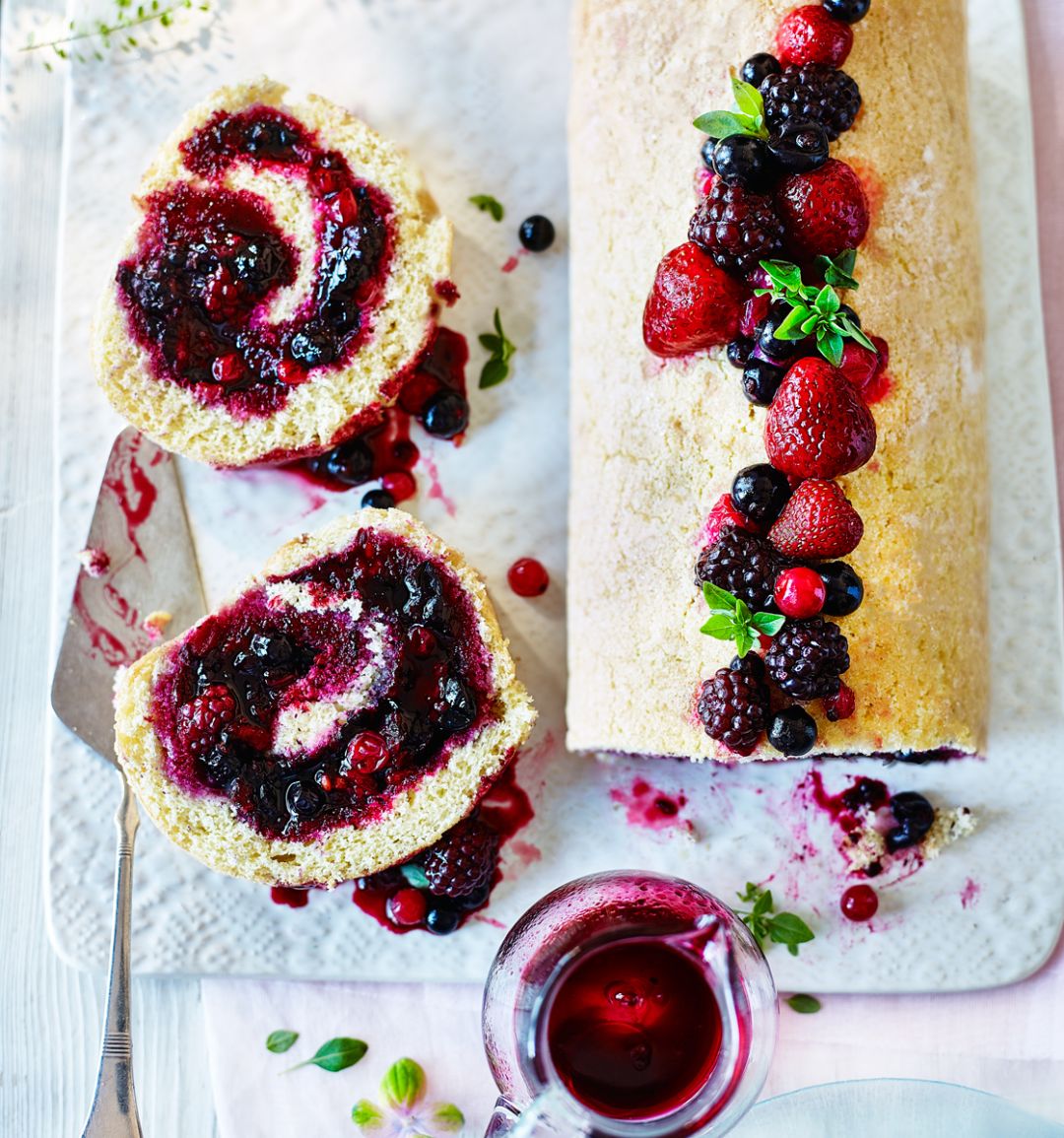 Summer fruit roulade