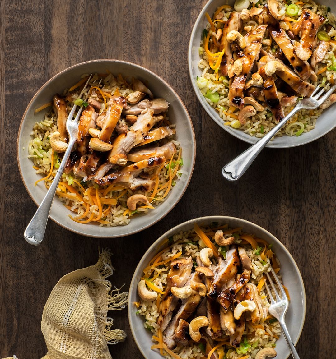 Hoisin chicken with stir-fried rice