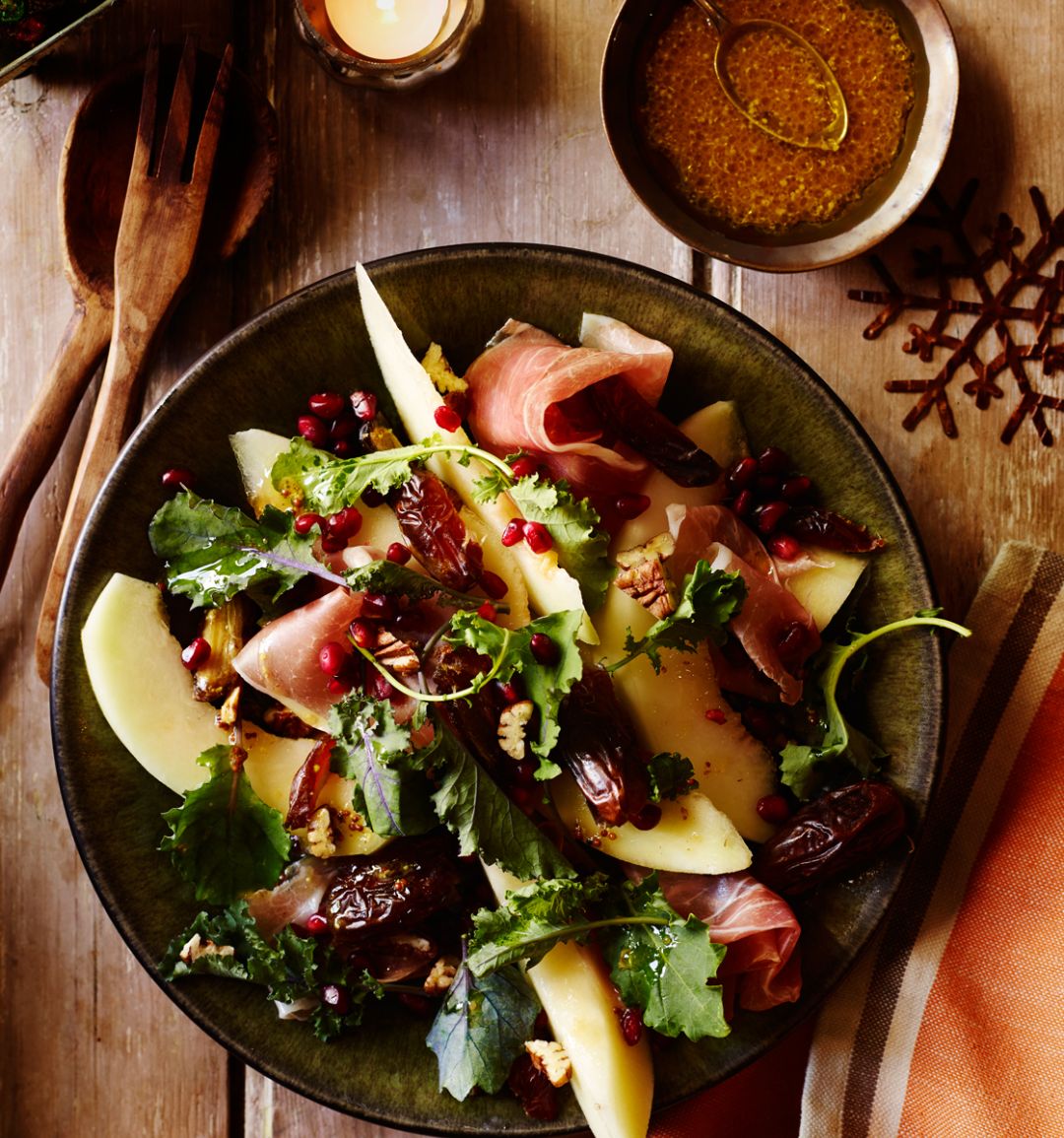Date and melon salad with Parma ham