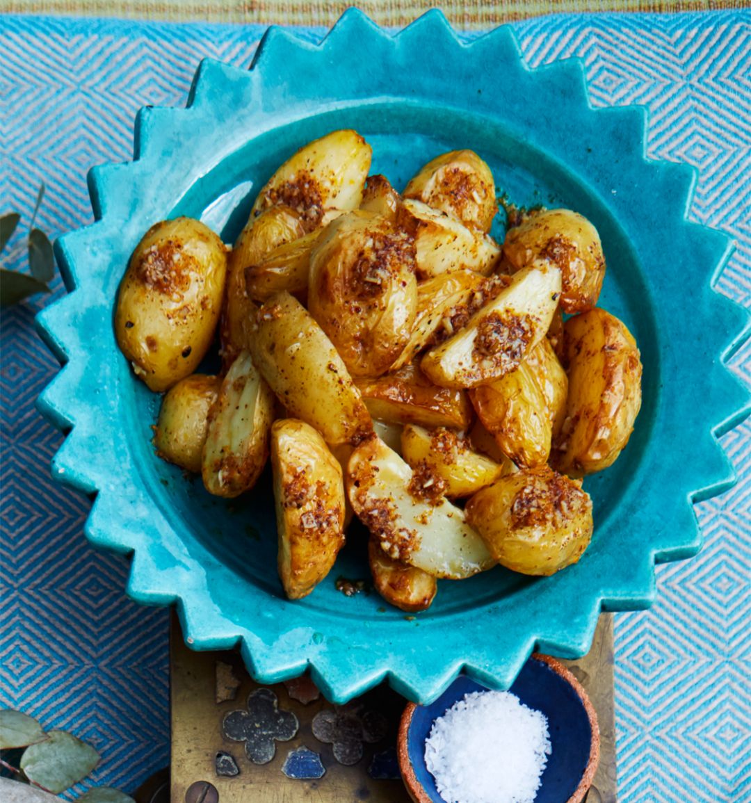 Sumac and orange-buttered new potatoes