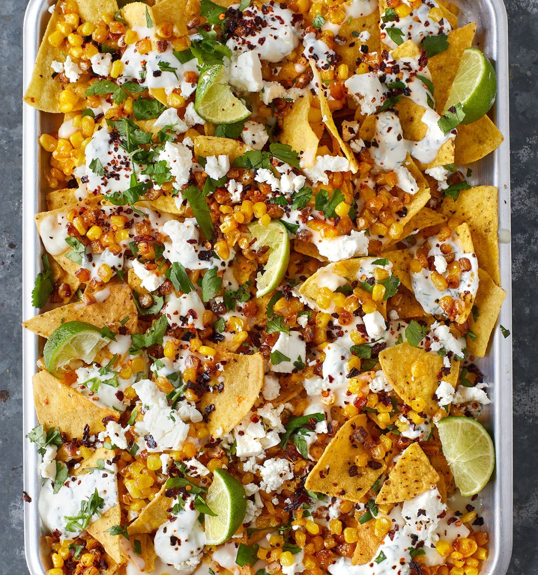 Mexican grilled corn nachos
