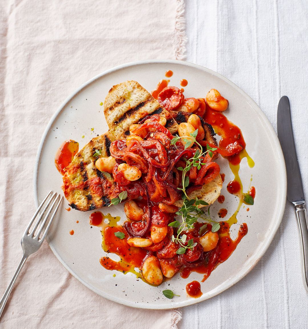 Chorizo beans on sourdough