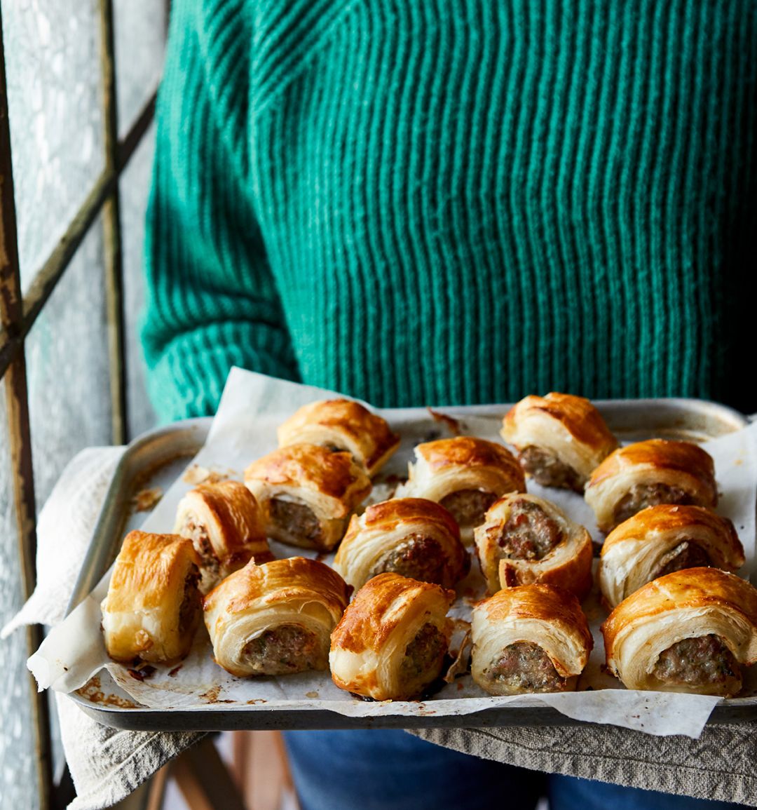 Smoked ham & Gruyère sausage rolls