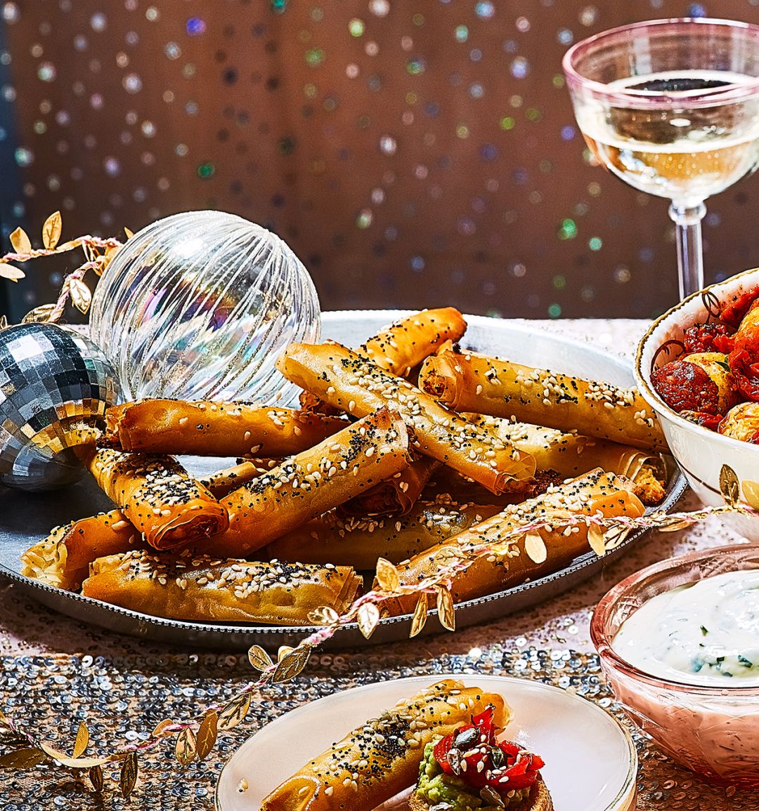 Honey goats’ cheese filo cigars