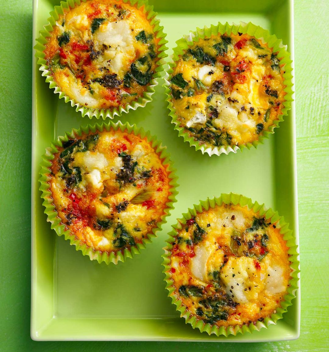 Red pepper and spinach egg muffins