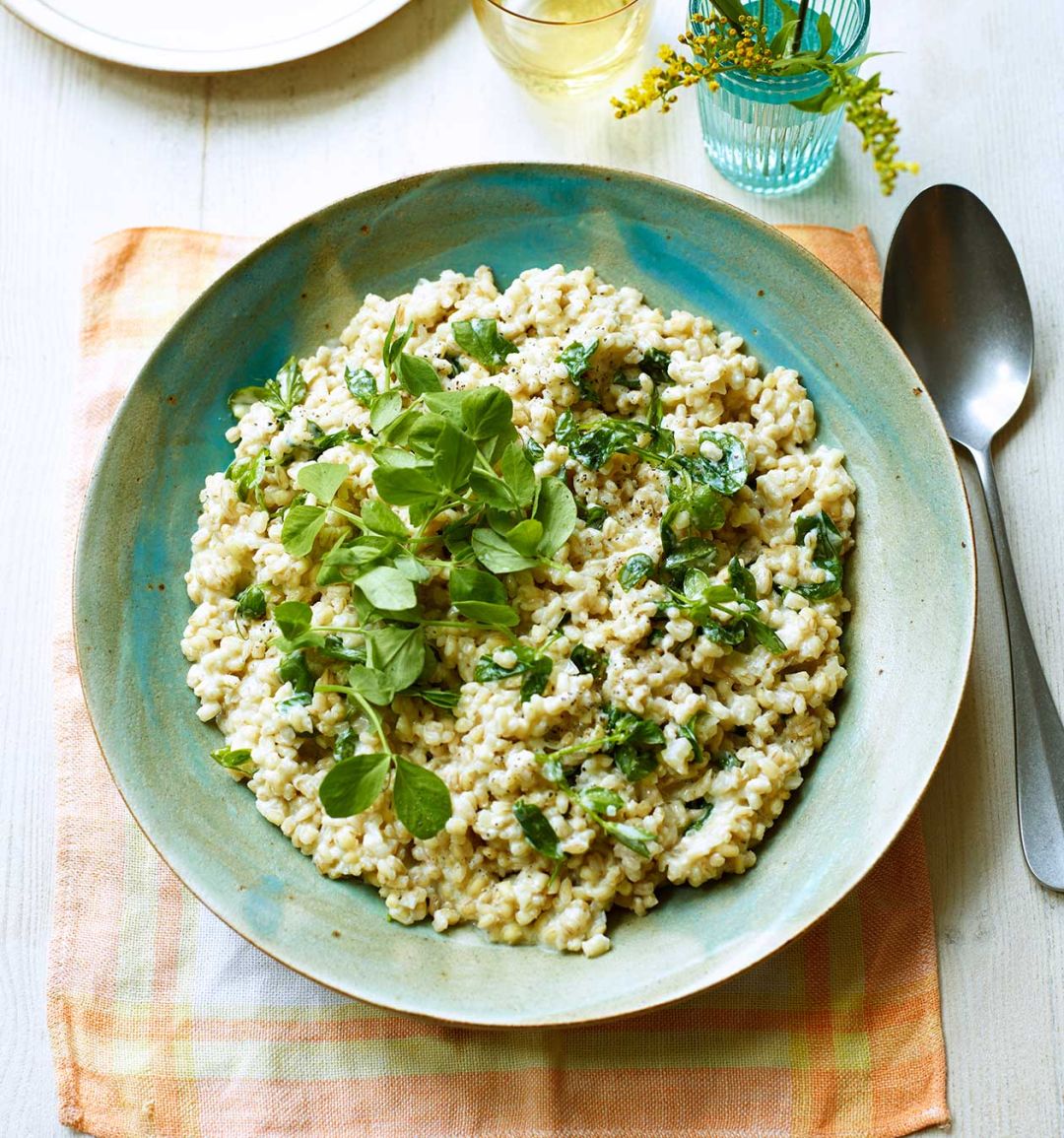 Basil pearl barley ‘risotto’