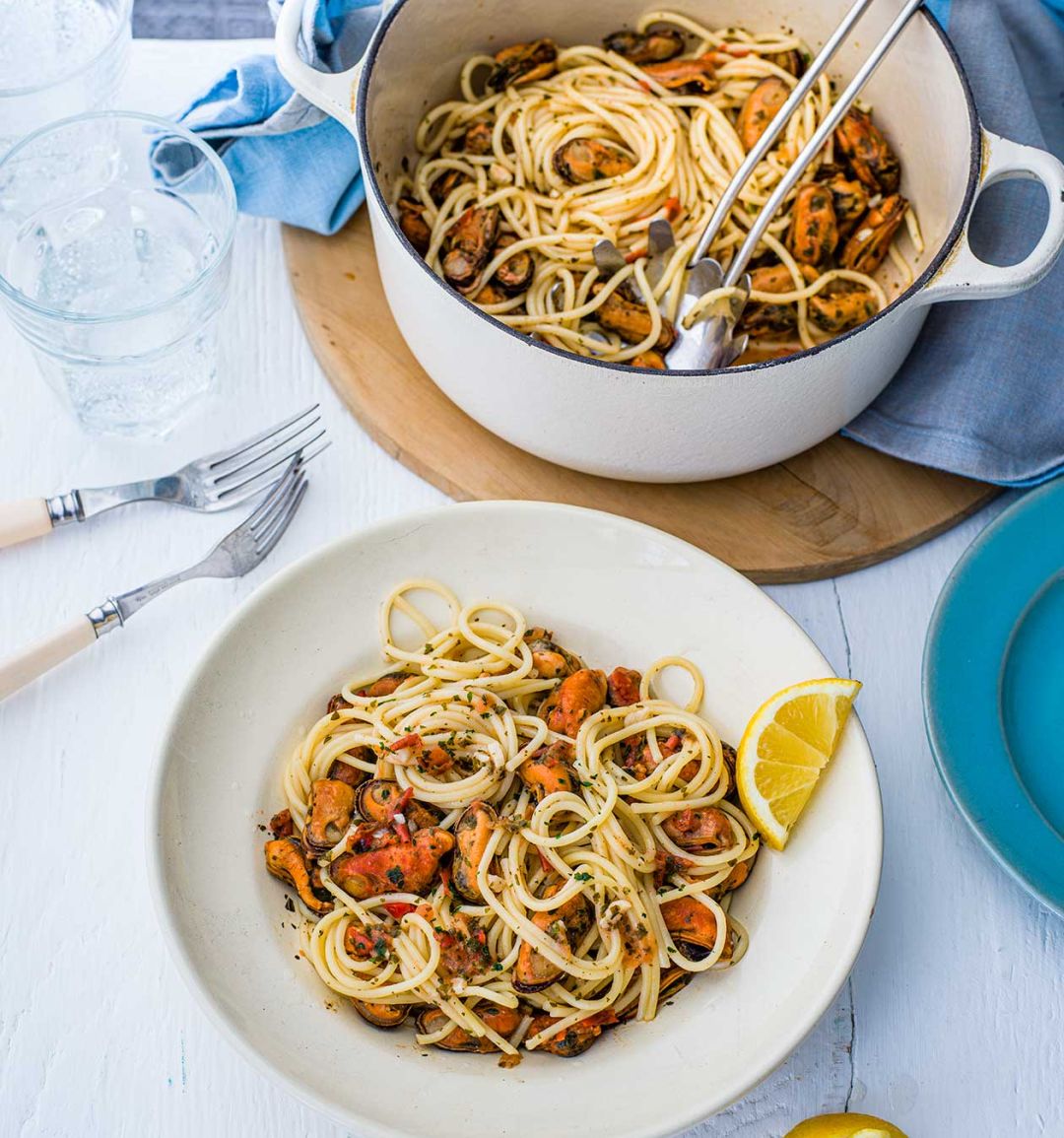 Speedy mussel spaghetti
