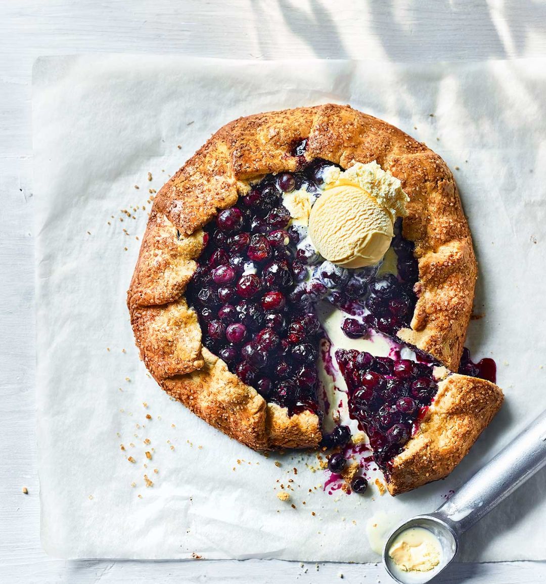 Blueberry and hazelnut galette