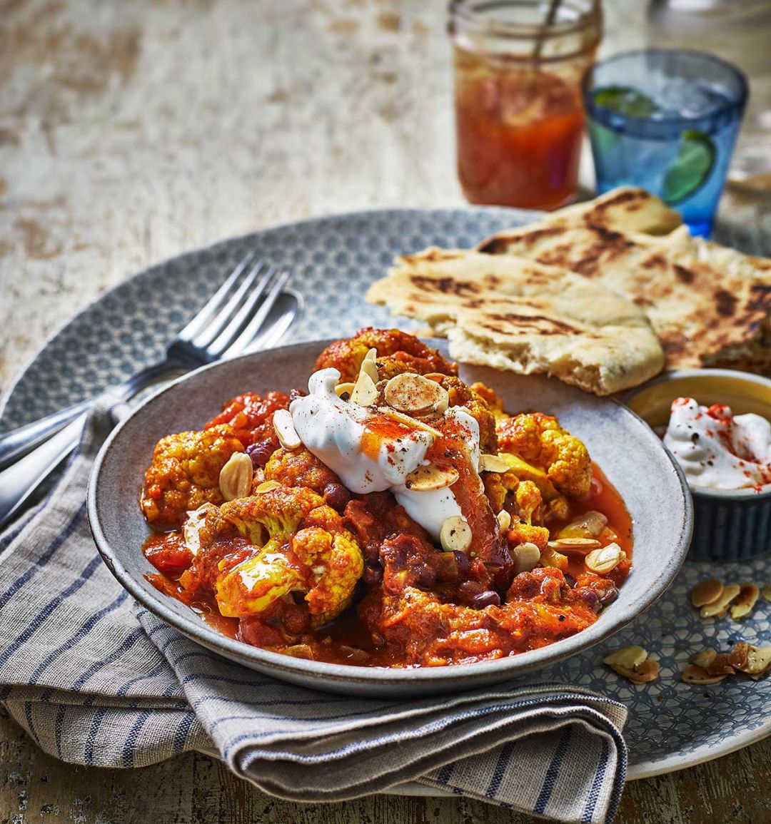 Masala cauliflower and aduki bean curry