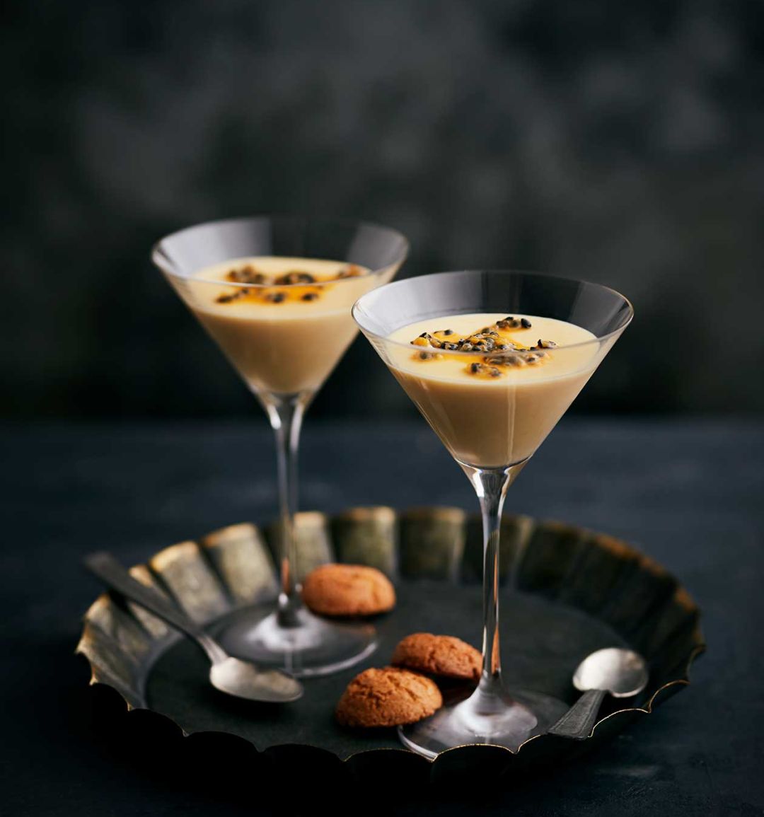 Passion fruit dessert pots