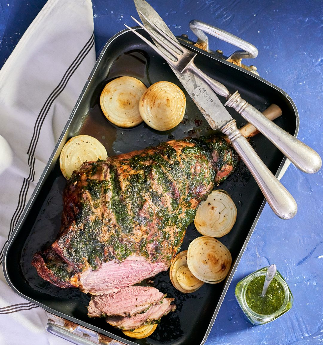 Colman's mint-glazed roast leg of lamb 