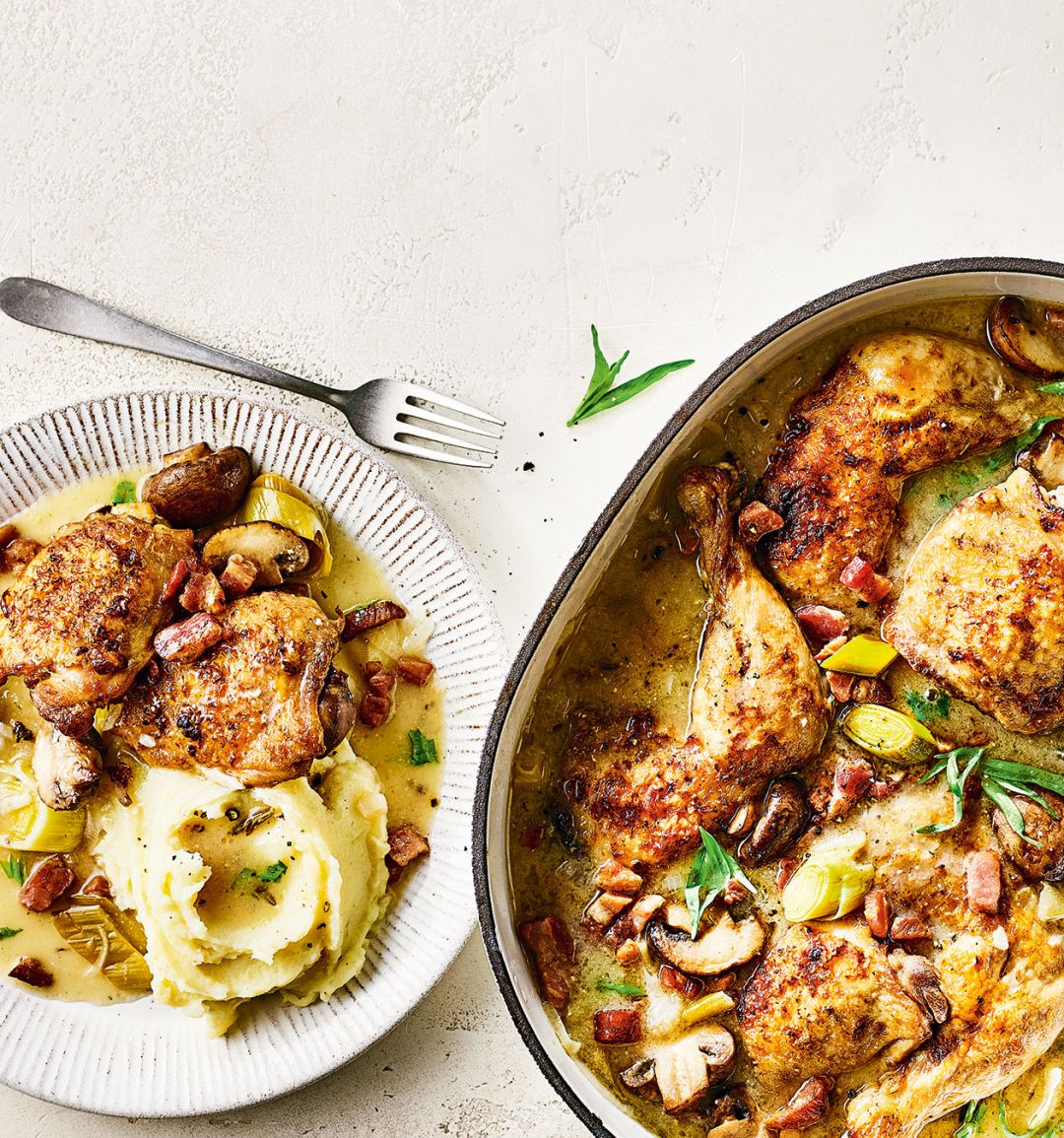 White wine coq au vin