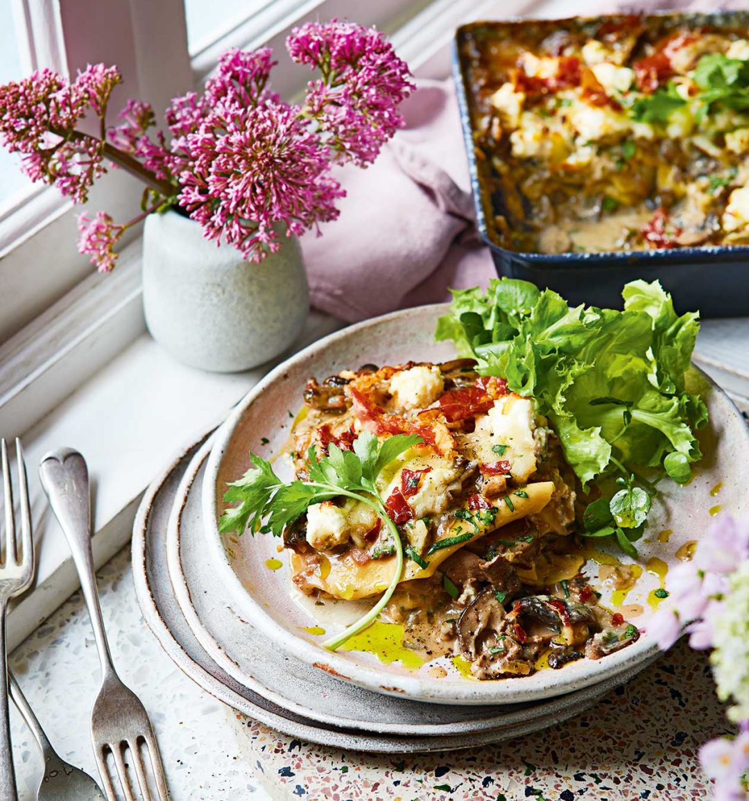 Mushroom and Parma ham lasagne