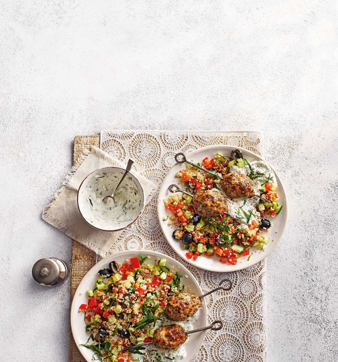 Turkey kofta with Med-style quinoa