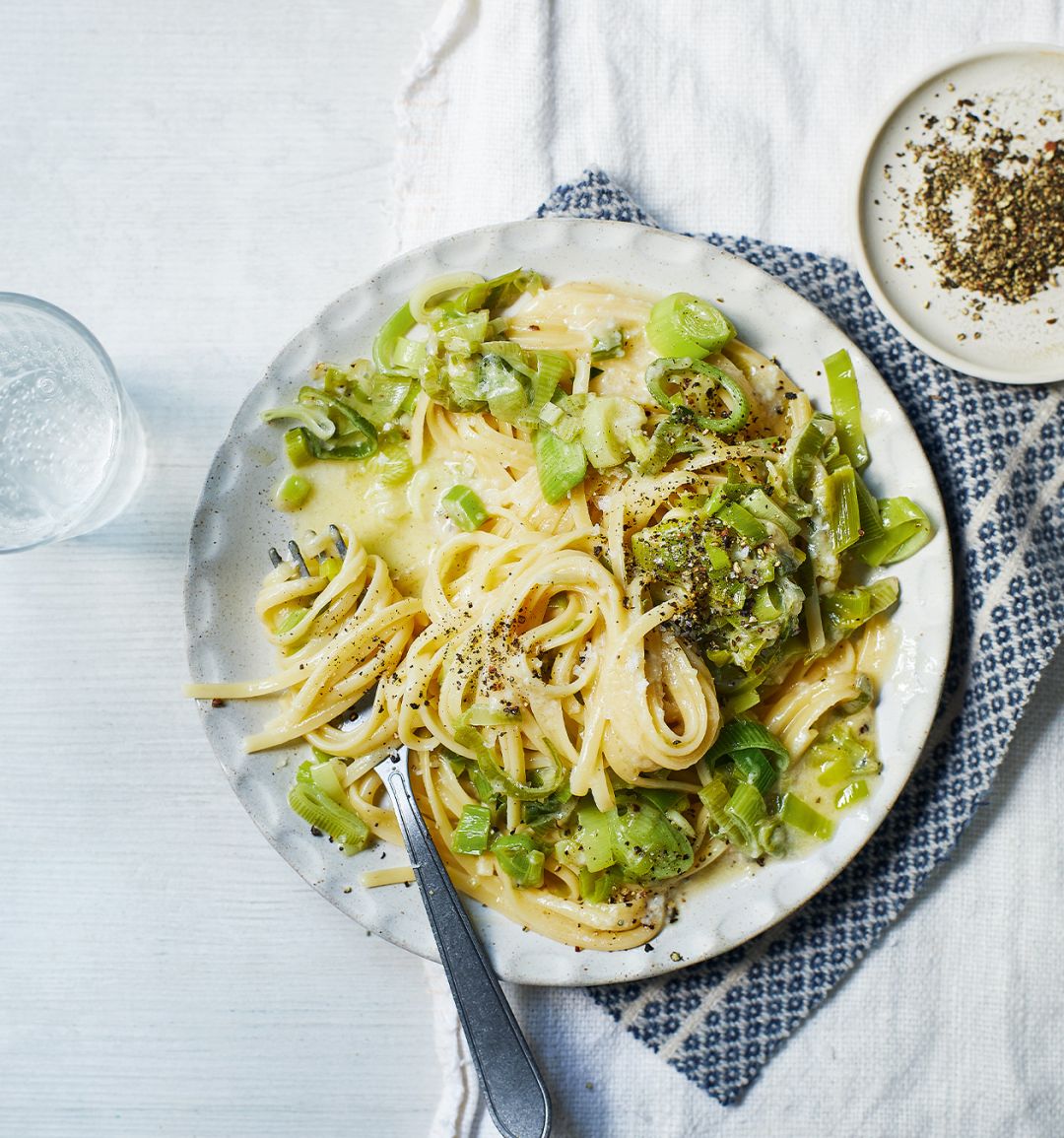 Leek cacio e pepe