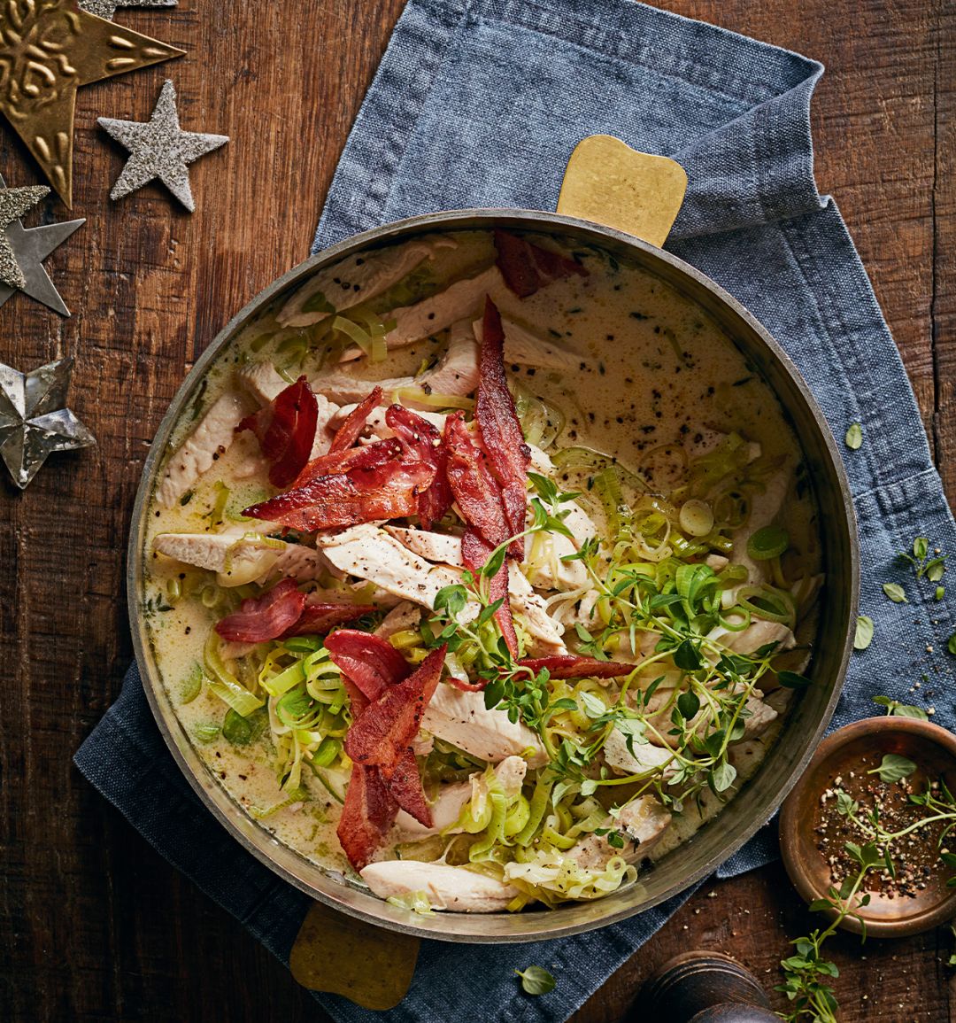 Creamy mustard chicken and leeks