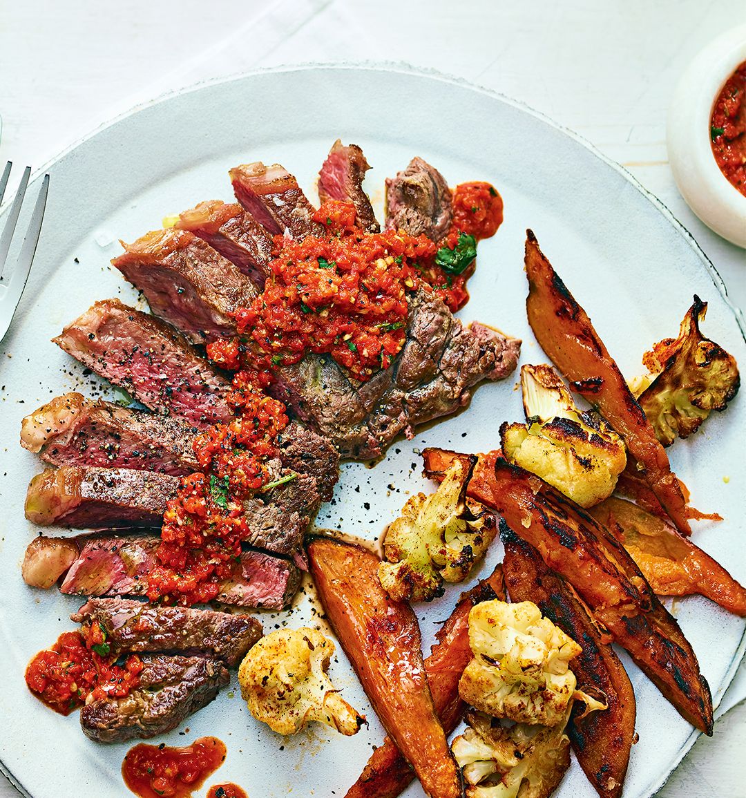 Piri-piri steak with smoky veg