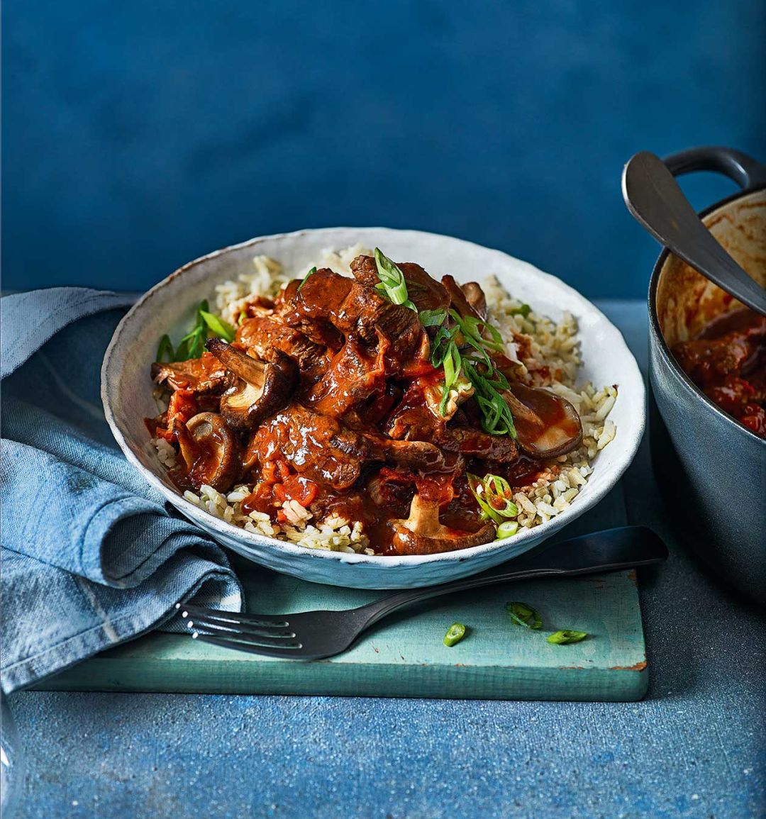 Kimchi and ginger beef stew