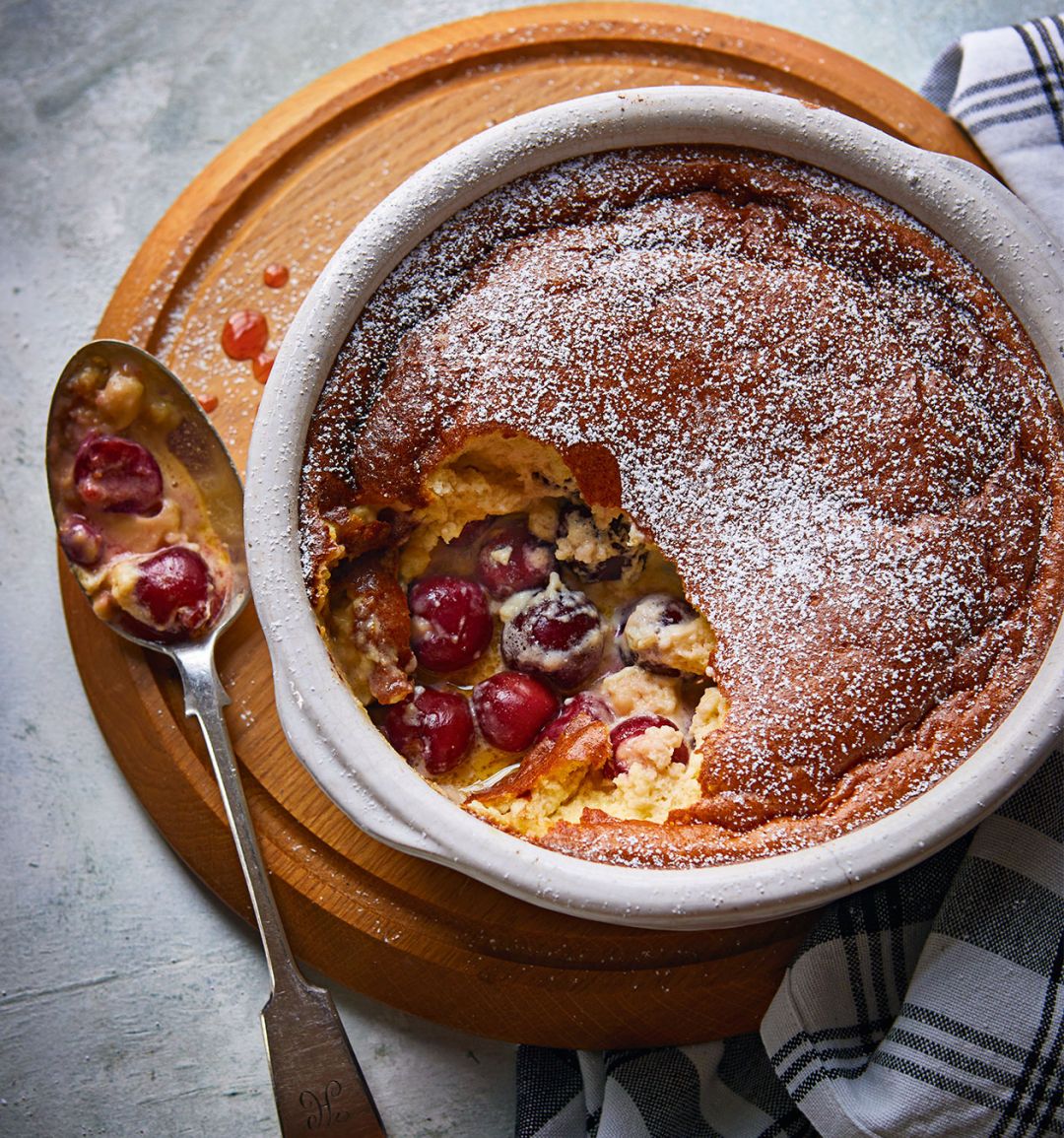 Kentish cherry batter pudding
