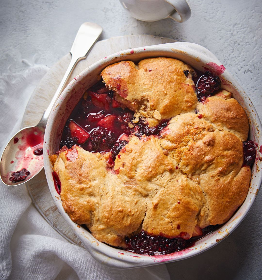 Apple and blackberry cobbler