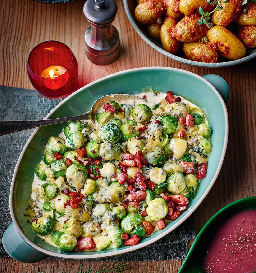 Brussels sprout and bacon gratin