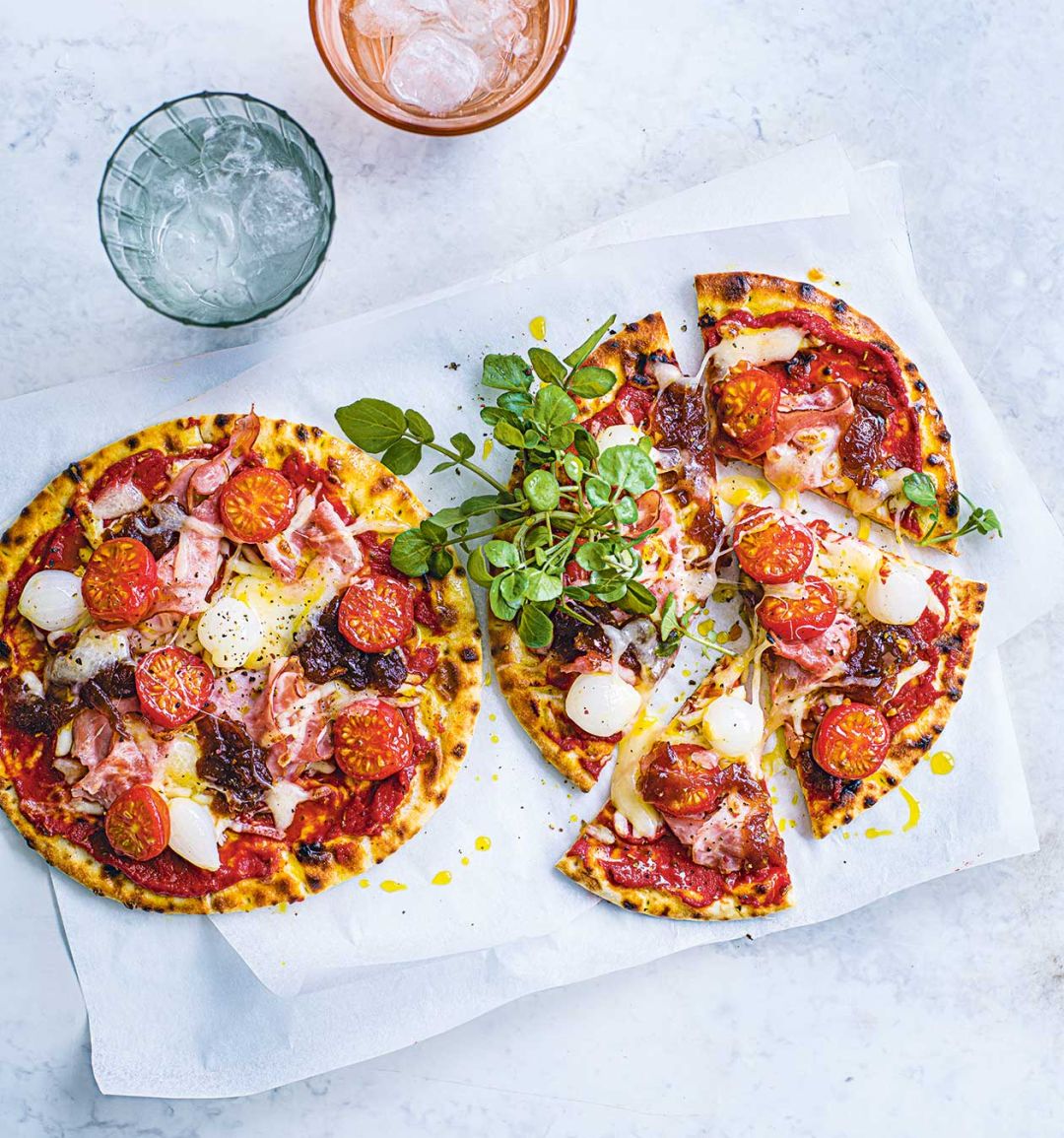 Ploughman's flatbread pizza