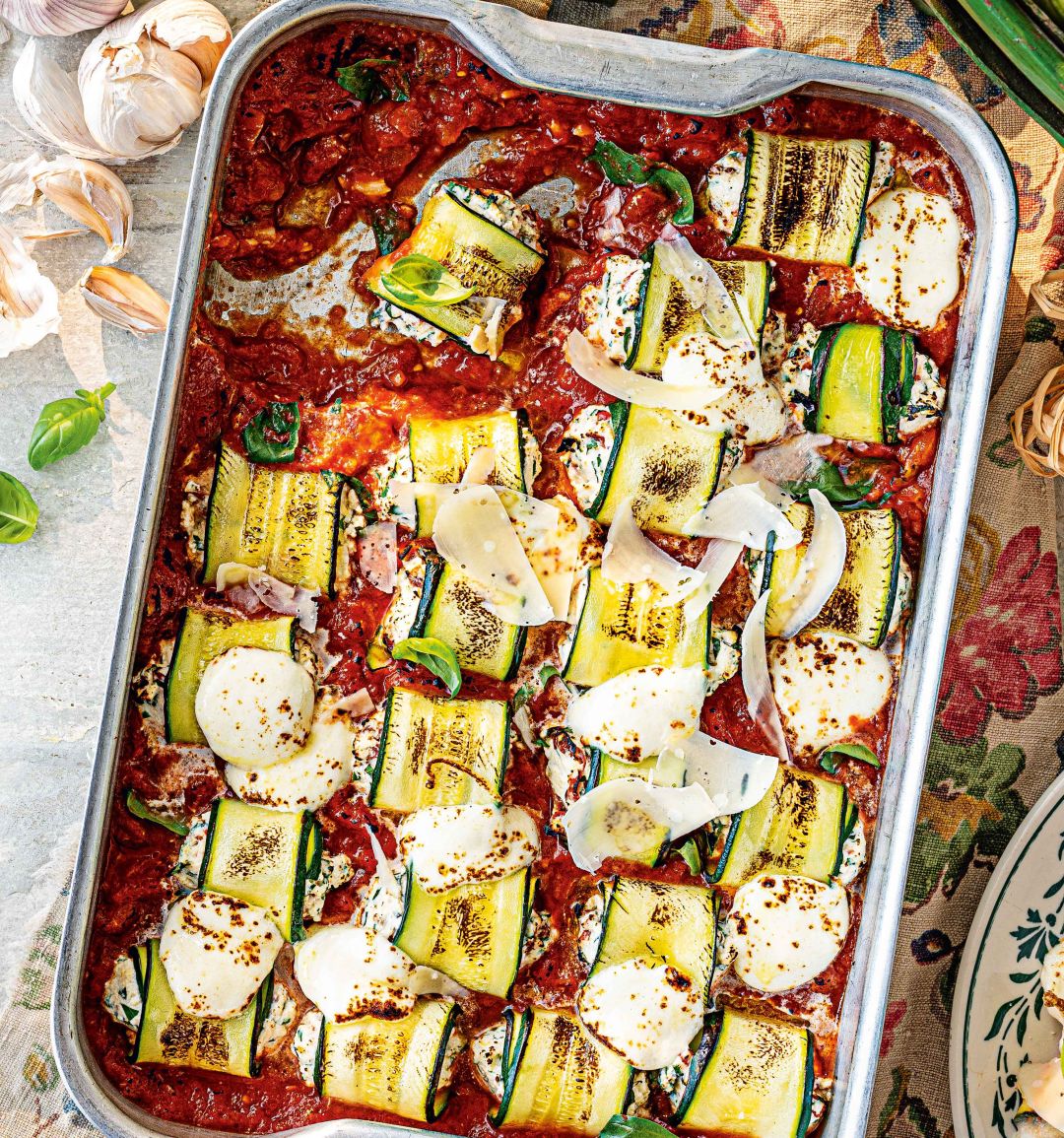 Cheesy courgette involtini