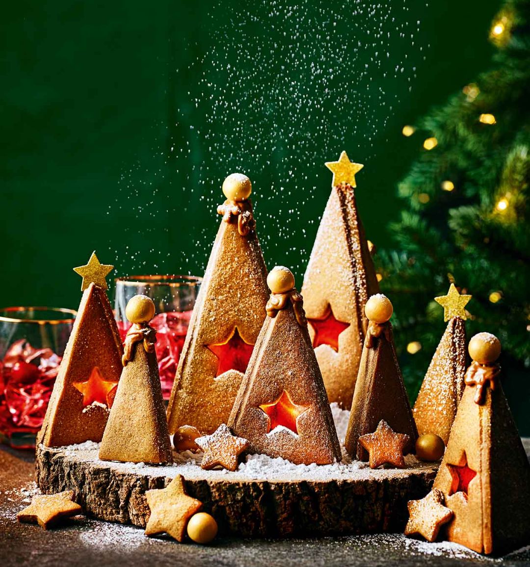 Spiced cardamom gingerbread Christmas forest