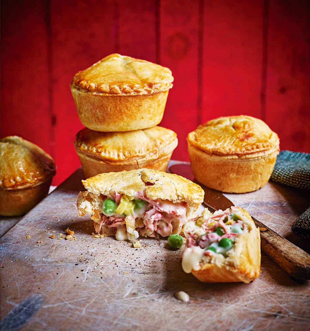 Ham and pea muffin tin pies